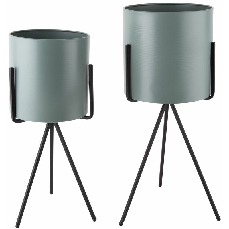 Duo de Cache-pot Pedestal XL - Diam. 23 x 48,5 - Vert