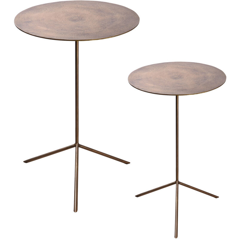 set de 2 tables gigognes or hauteurs 58 et 49 cm - or - table passion