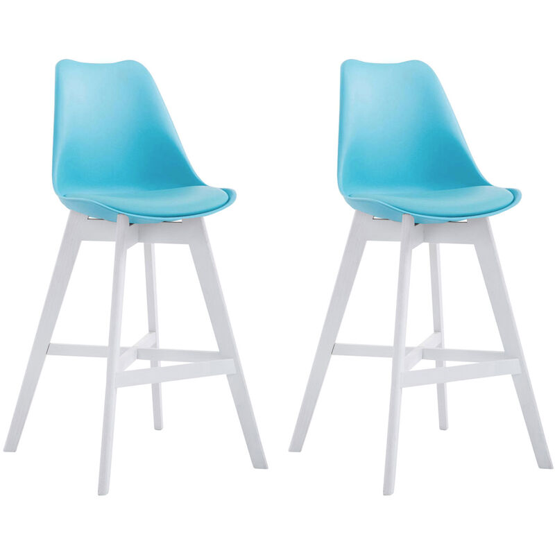 

Set De 2 Taburetes Cannes ~ Asiento En Polipropileno Azul Blanco
