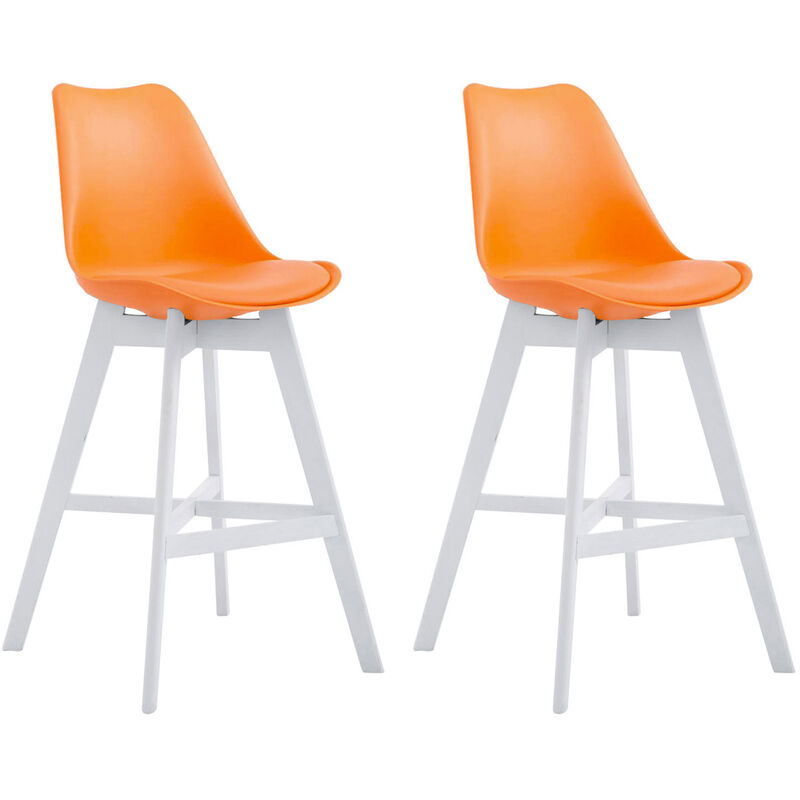 

Set De 2 Taburetes Cannes ~ Asiento En Polipropileno Naranja Blanco