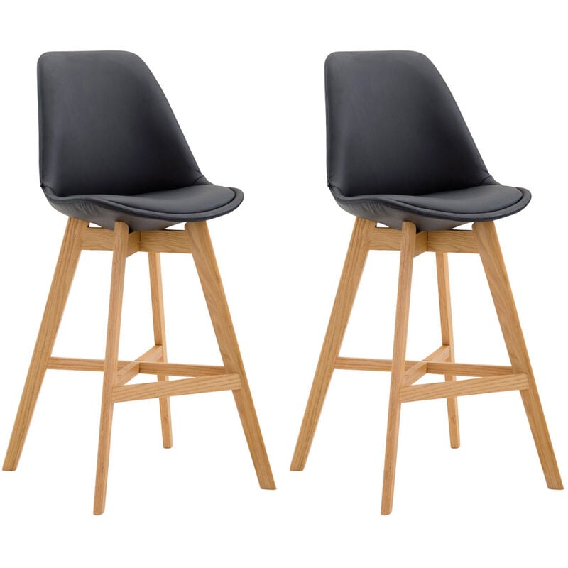 

Set De 2 Taburetes Cannes En Simil Cuero Negro Natural
