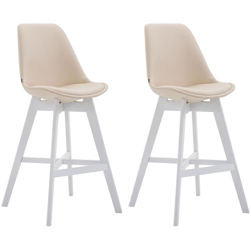 

Set De 2 Taburetes Cannes En Simil Cuero Crema Blanco