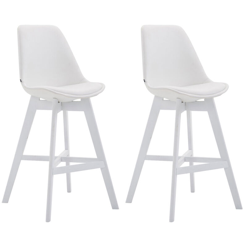 

Set De 2 Taburetes Cannes En Simil Cuero Blanco Blanco