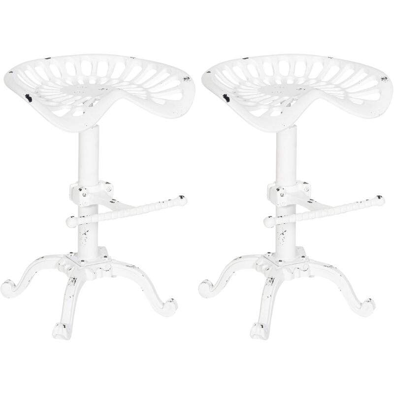 

Set De 2 Taburetes De Bar Butch Antiguo/Blanco