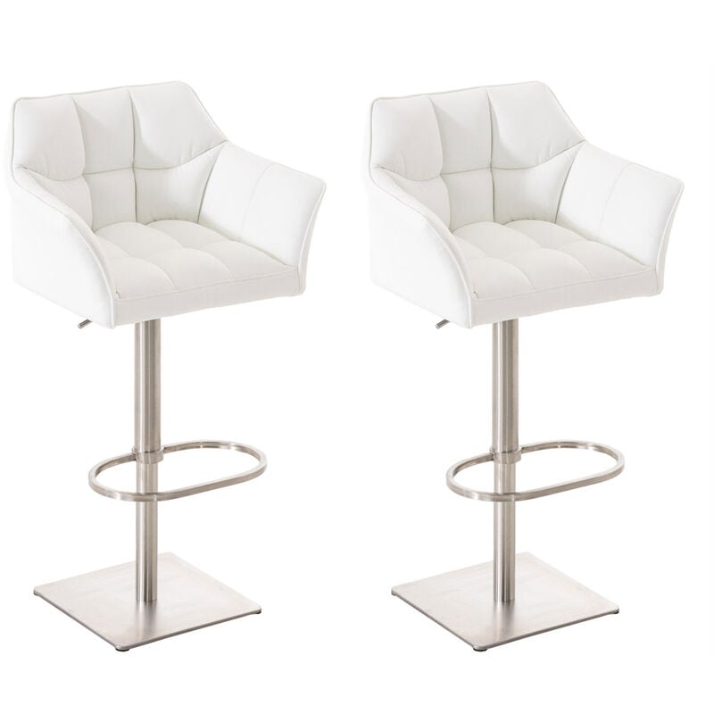 

CLP - Set De 2 Taburetes De Bar Damaso Blanco Acero inoxidable