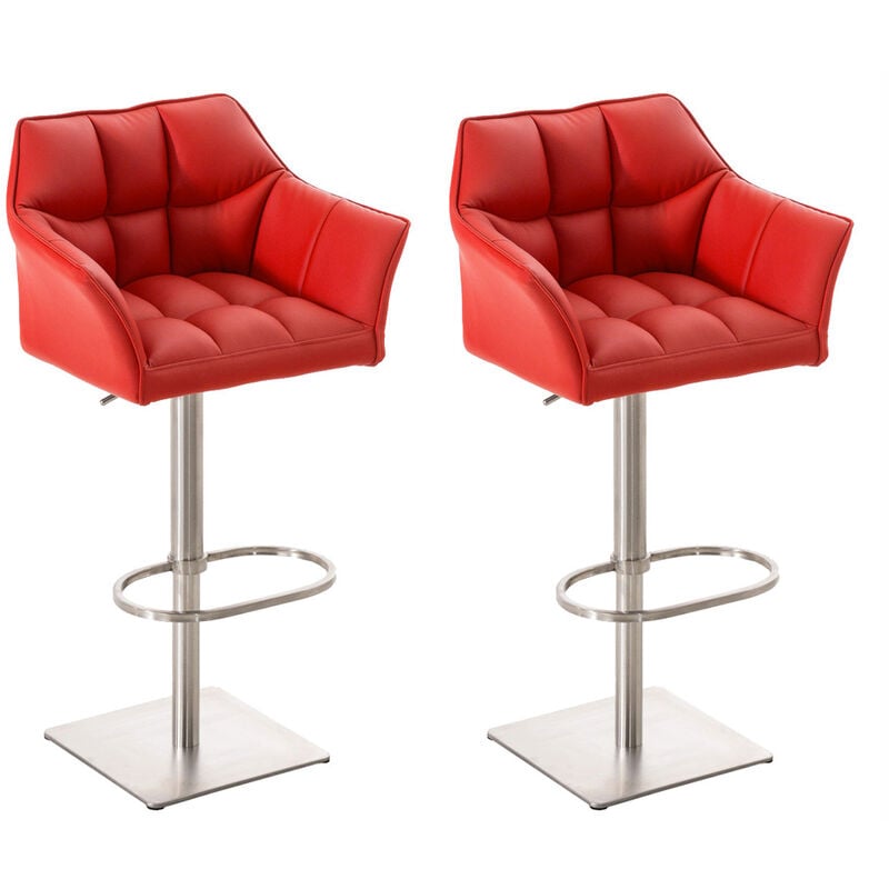 

CLP - Set De 2 Taburetes De Bar Damaso Rojo Acero inoxidable