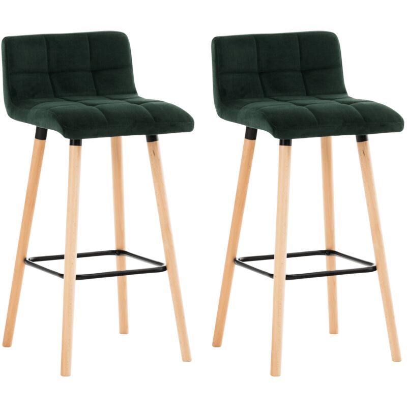 

CLP - Set De 2 Taburetes De Bar Lincoln En Terciopelo Verde
