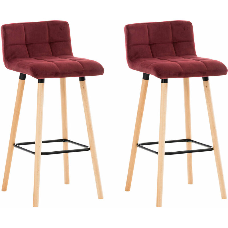 

CLP - Set De 2 Taburetes De Bar Lincoln En Terciopelo Rojo