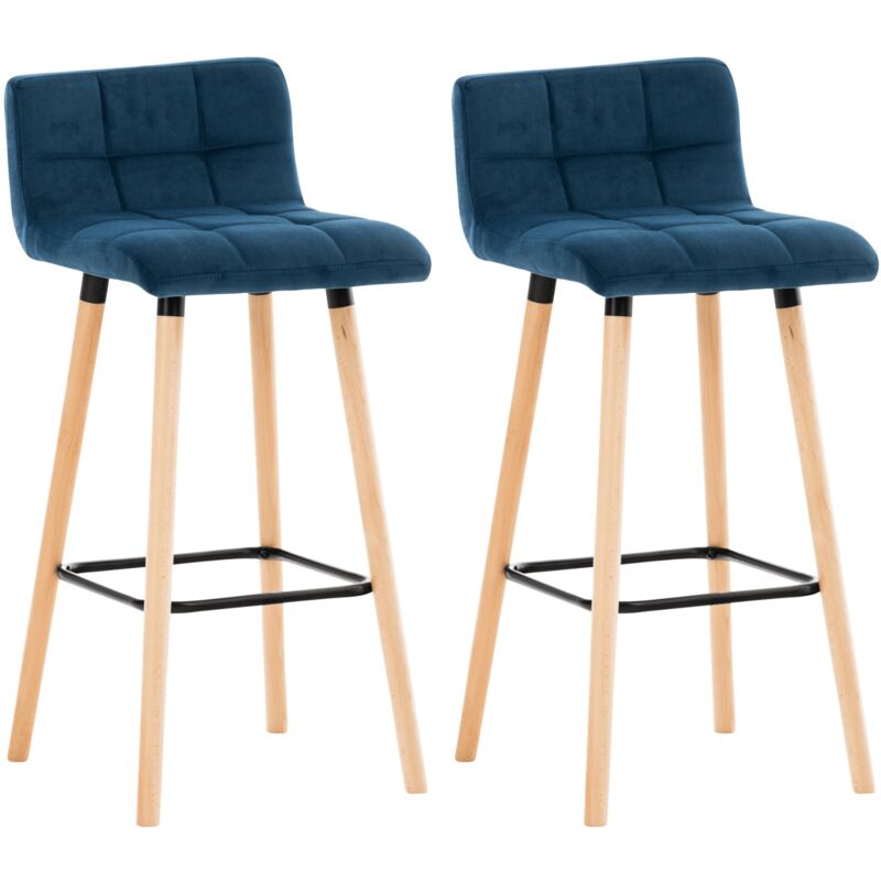 

CLP - Set De 2 Taburetes De Bar Lincoln En Terciopelo Azul