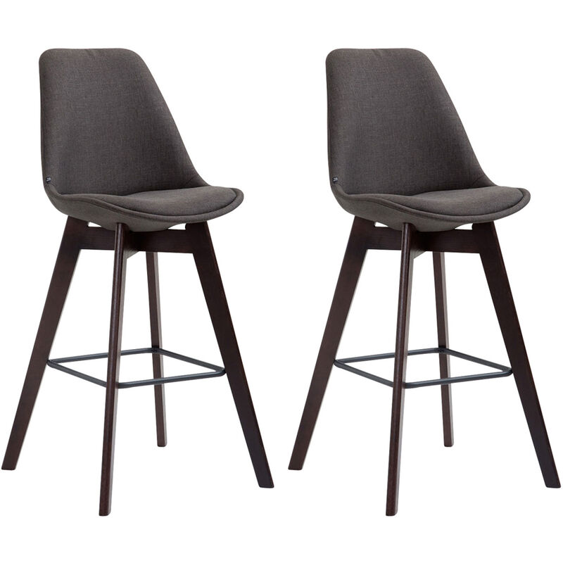 

Set De 2 Taburetes De Bar Metz Tapizados En Tela Gris oscuro Cappuccino