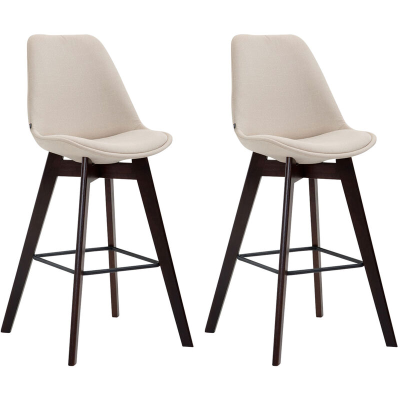 

Set De 2 Taburetes De Bar Metz Tapizados En Tela Crema Cappuccino