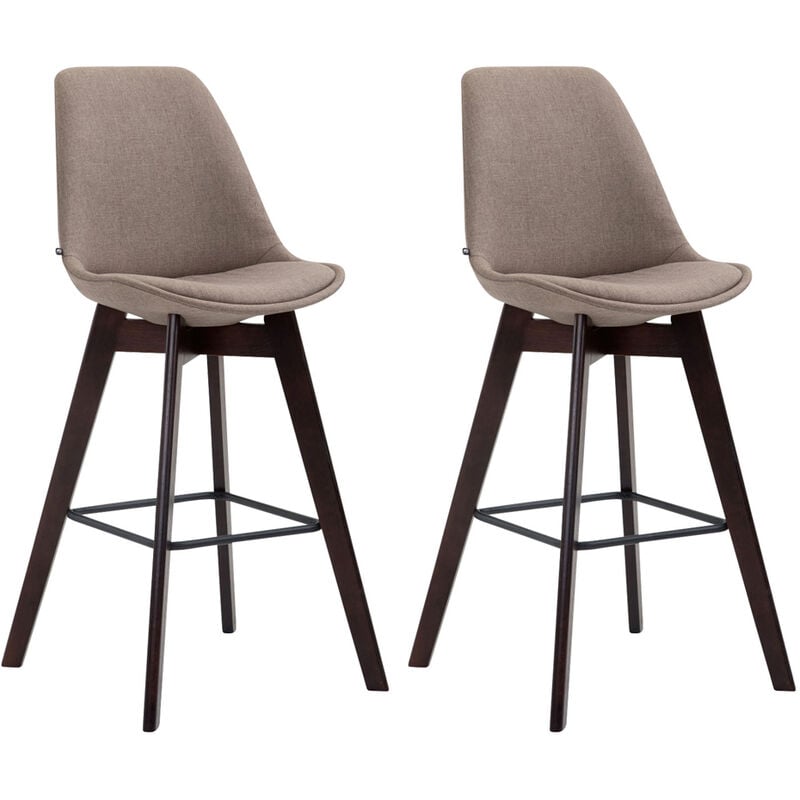 

Set De 2 Taburetes De Bar Metz Tapizados En Tela Gris topo Cappuccino