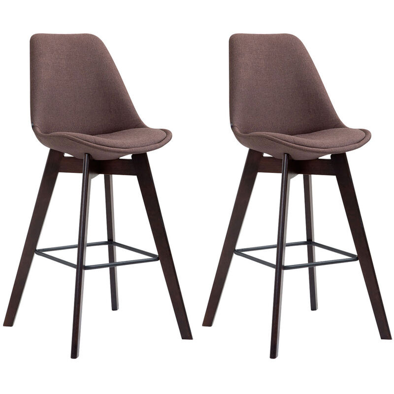 

Set De 2 Taburetes De Bar Metz Tapizados En Tela Marrón Cappuccino