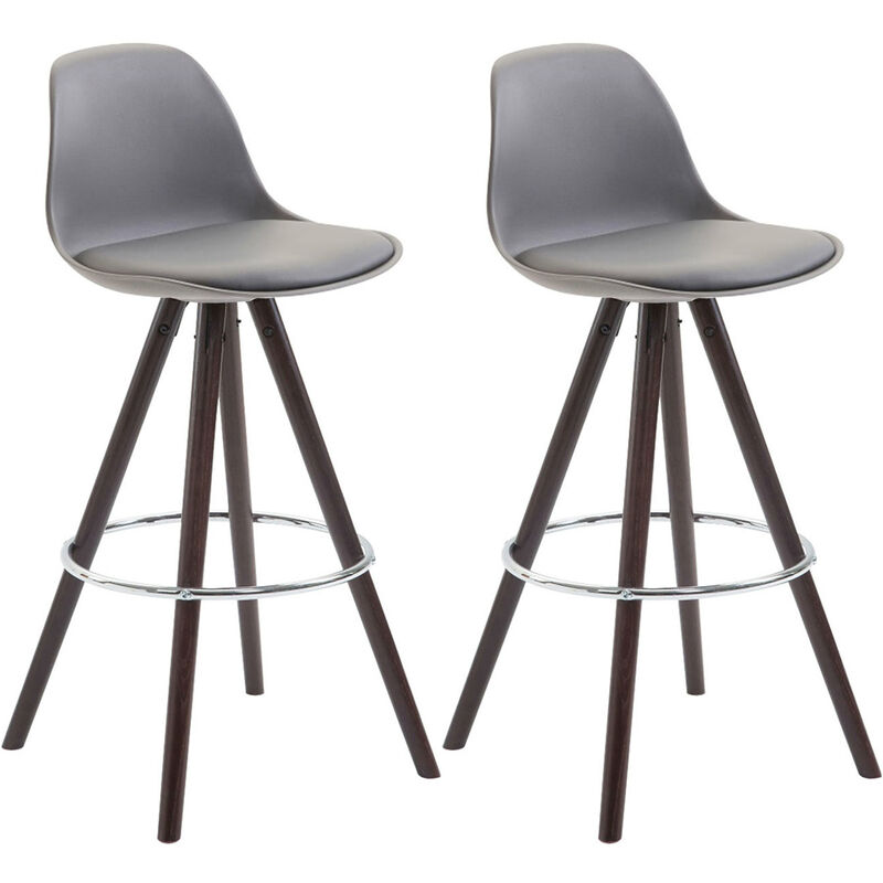 

Set De 2 Taburetes Franklin Rund ~ Asiento en Polipropileno Gris Cappuccino (roble)