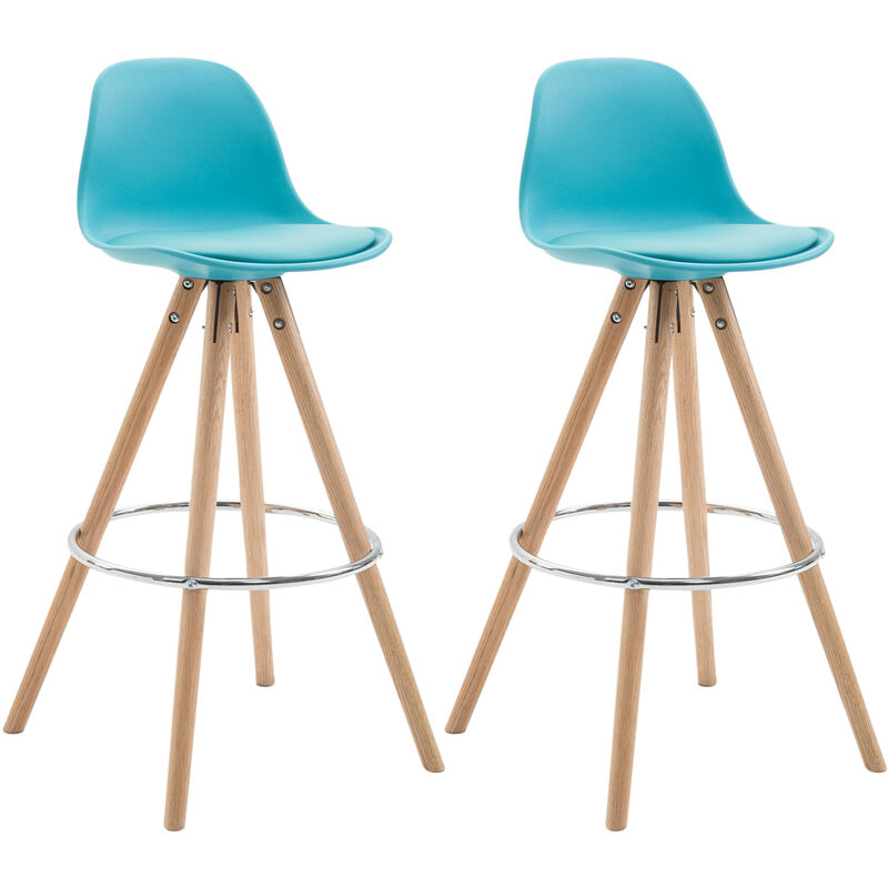 

Set De 2 Taburetes Franklin Rund ~ Asiento en Polipropileno Azul Natural