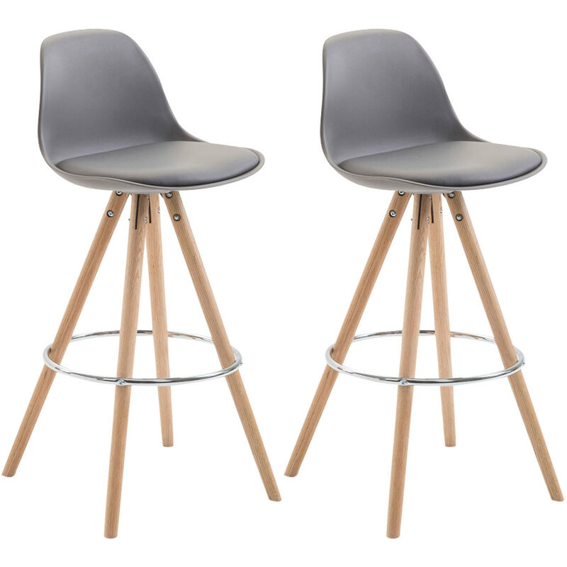 

Set De 2 Taburetes Franklin Rund ~ Asiento en Polipropileno Gris Natural