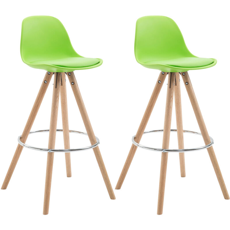

Set De 2 Taburetes Franklin Rund ~ Asiento en Polipropileno Verde Natural