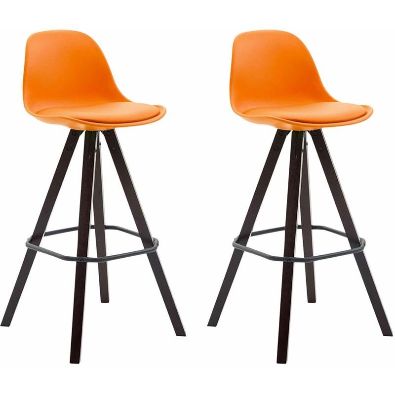 

Set De 2 Taburetes Franklin Square ~ Asiento En Polipropileno Naranja Cappuccino (roble)