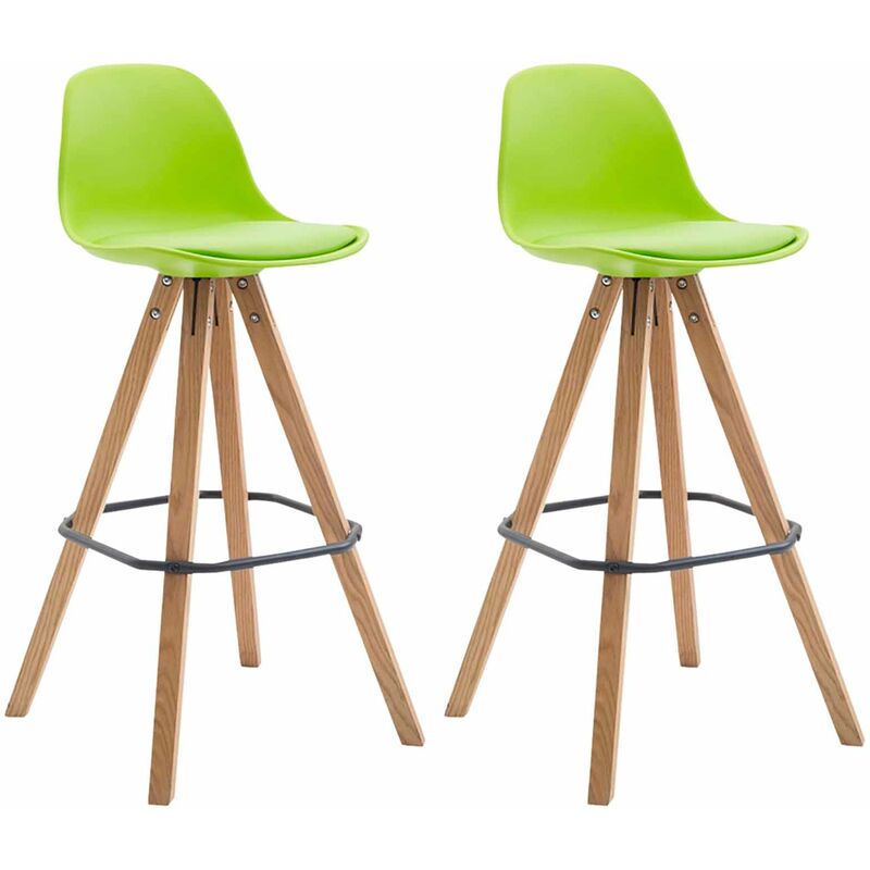 

CLP - Set De 2 Taburetes Franklin Square ~ Asiento En Polipropileno Verde Natural (roble)