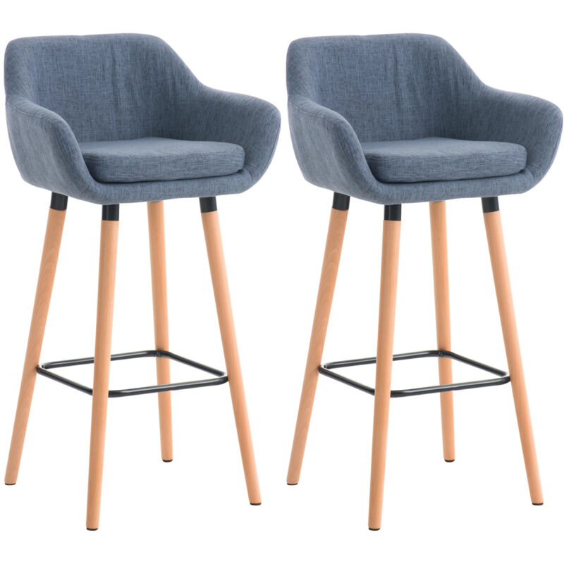 

CLP - Set De 2 Taburetes Grant En Tela Azul