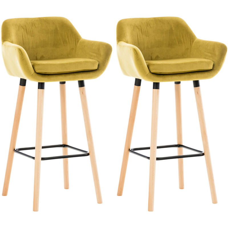 

CLP - Set De 2 Taburetes Grant En Terciopelo Amarillo