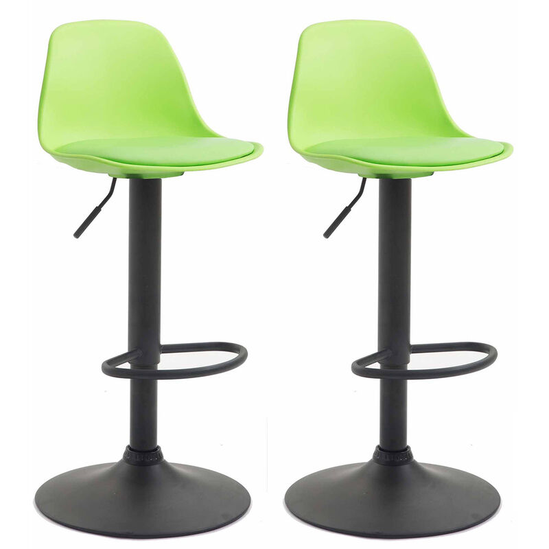 

CLP - Set De 2 Taburetes Kiel En Polipropileno Verde Metal negro mate