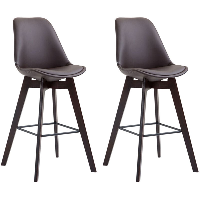 

Set De 2 Taburetes Metz En Simil Cuero Marrón Cappuccino