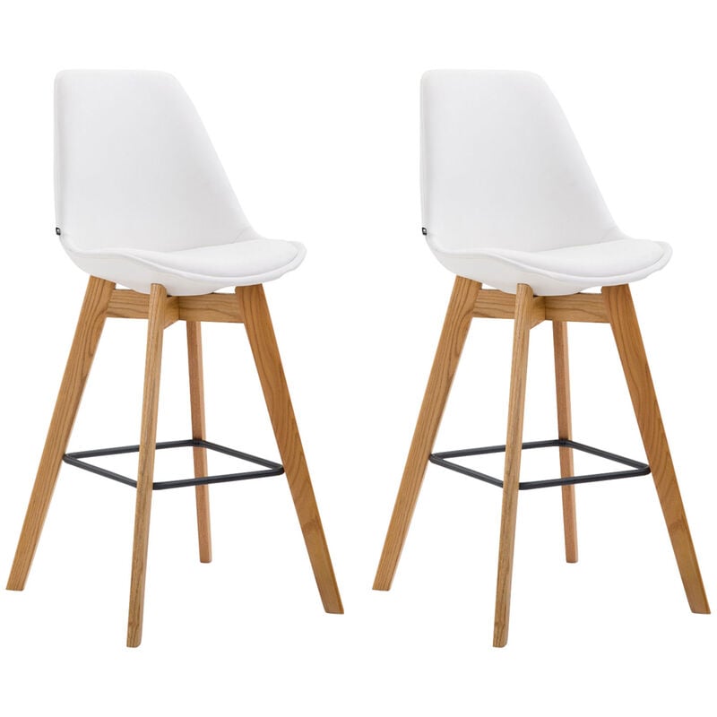

Set De 2 Taburetes Metz En Simil Cuero Blanco Natural