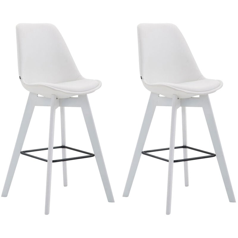 

Set De 2 Taburetes Metz En Simil Cuero Blanco Blanco