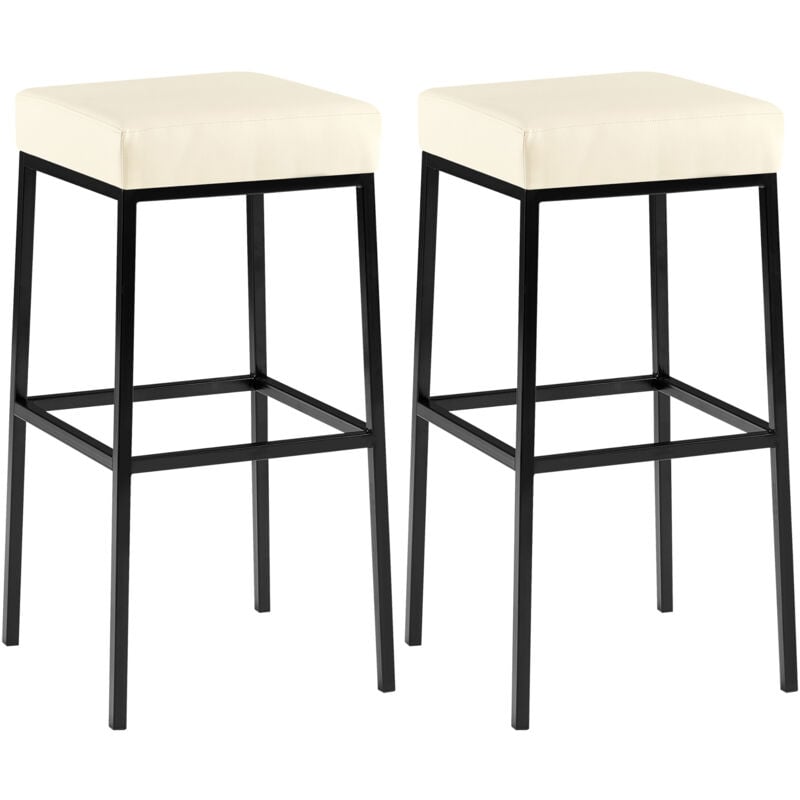 

Set De 2 Taburetes Montreal ~ Altura 80 cm Crema Negro