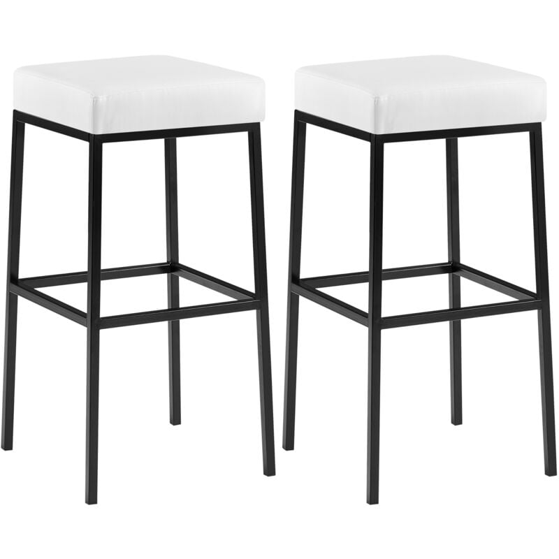 

Set De 2 Taburetes Montreal ~ Altura 80 cm Blanco Negro