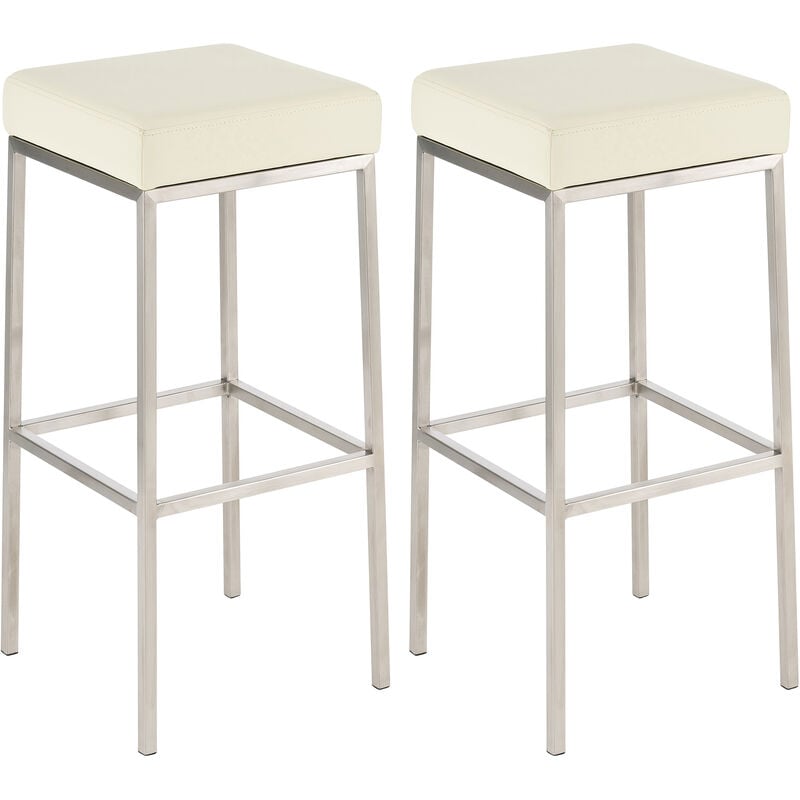 

Set De 2 Taburetes Montreal ~ Altura 85 cm Crema Acero inoxidable