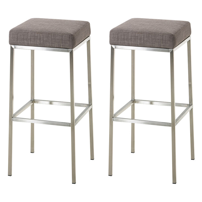 

Set De 2 Taburetes Montreal En Tela ~ Altura 80 cm Gris Acero inoxidable
