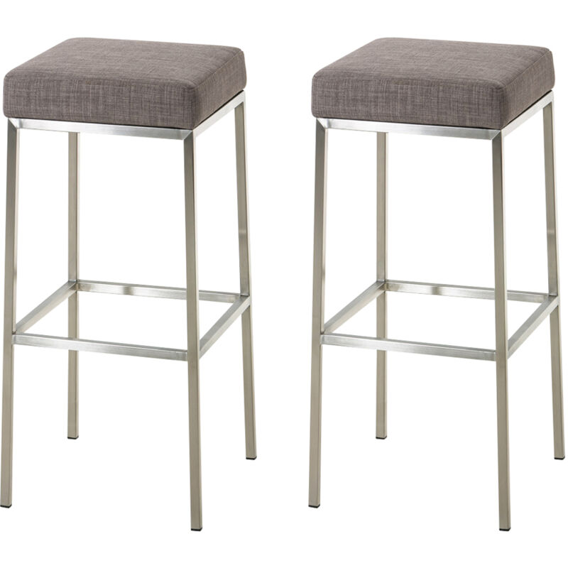 

Set De 2 Taburetes Montreal En Tela ~ Altura 85 cm Gris Acero inoxidable