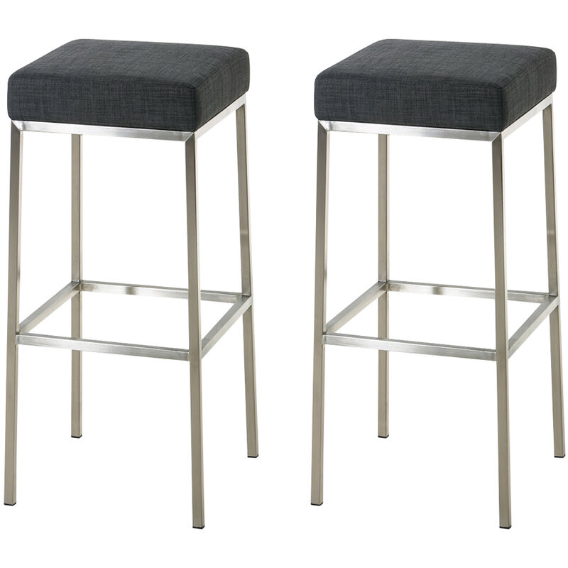 

Set De 2 Taburetes Montreal En Tela ~ Altura 85 cm Gris oscuro Acero inoxidable
