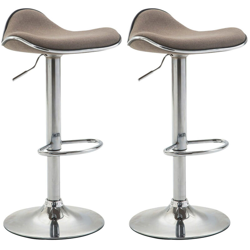 

CLP - Set De 2 Taburetes Shanghai En Tela Gris topo