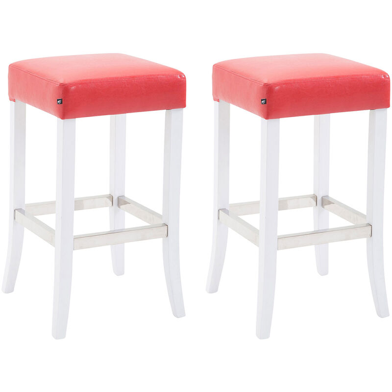 

Rogal - Set de 2 taburetes venta en cuero sintético rojo,blanco