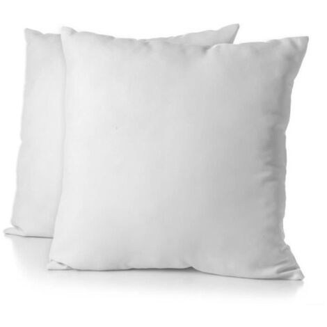 Set de 2 taies d’oreiller carrées Home Linge Passion 63 x 63 cm Microfibre Blanc