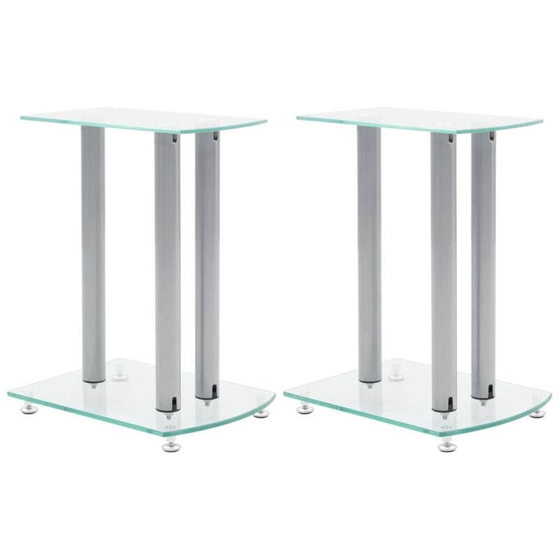 

Vidaxl - Set De 2 Transparente Cristal Vidrio De Seguridad Soporte De Altavoz - Transparente