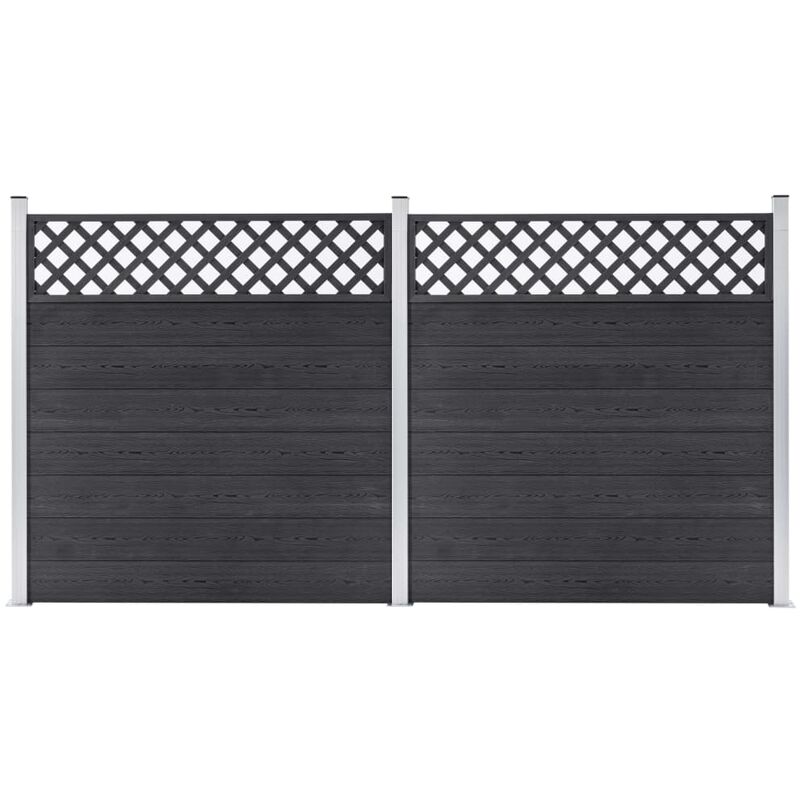 

Set de 2 vallas cuadradas WPC gris 353x185 cm