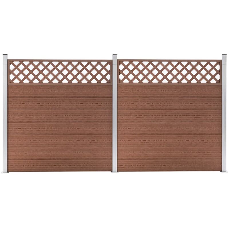 

Set de 2 vallas cuadradas WPC marrón 353x185 cm