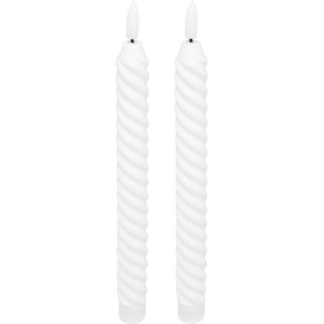Set de 2 velas LED twist Aloe H.22cm blancas - Atmosphera créateur d'intérieur