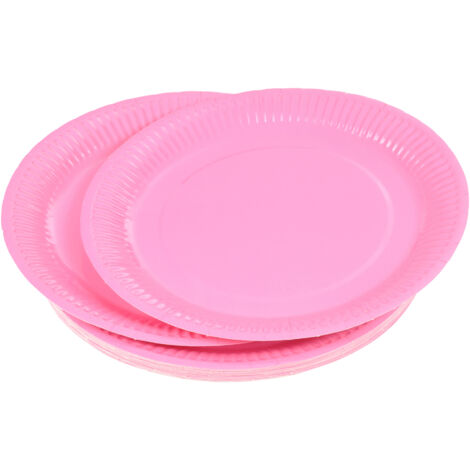 Set de 20 assiettes carton 23 cm Unies rose