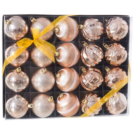 Set de 20 boules de Noël or cuivré - 6cm