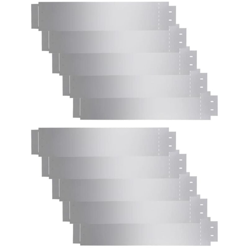 Vidaxl - Clôture de pelouse 10 pcs Acier galvanisé 100x20 cm