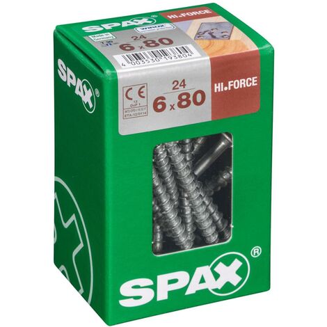 Set De 24 Tornillos Elevó Acero Cabeza Avellanada Spax Torx, Diam.6 Mm X Mm L.80