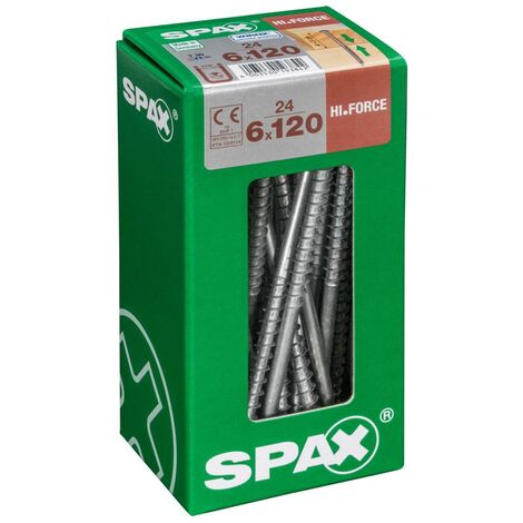 Set De 24 Tornillos En Relieve De Acero Cabeza Avellanada Spax Torx, Diam.6 Mm X L.120 Mm