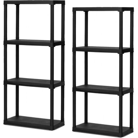 Set de 2x Estanterías modulares con 4 baldas de plástico.