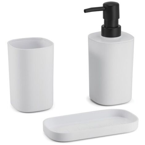 Set de 3 accesorios de baño LONA Blanco MSV
