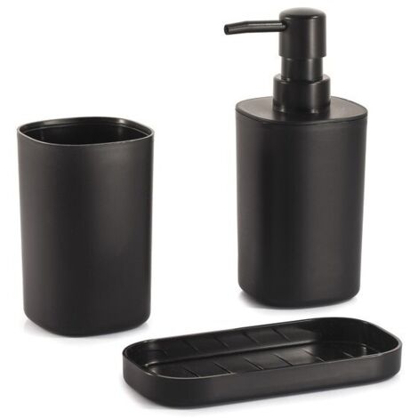 Set de 3 accesorios de baño LONA Negro MSV